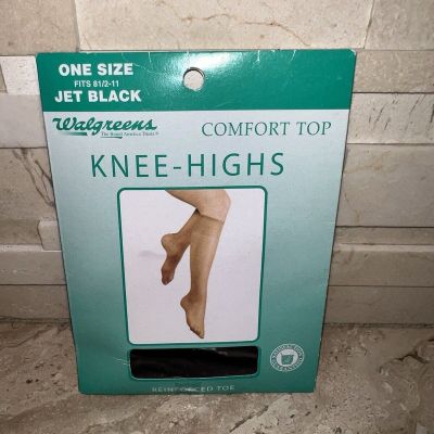 Walgreens Knee-Highs One Size Fits 8 1/2 - 11 Jet Black